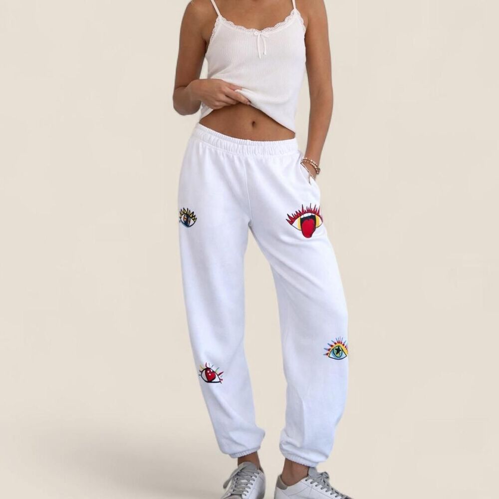 Lauren Moshi Chantria Rocker Eye Sweatpants | Small artsy shabby lounge